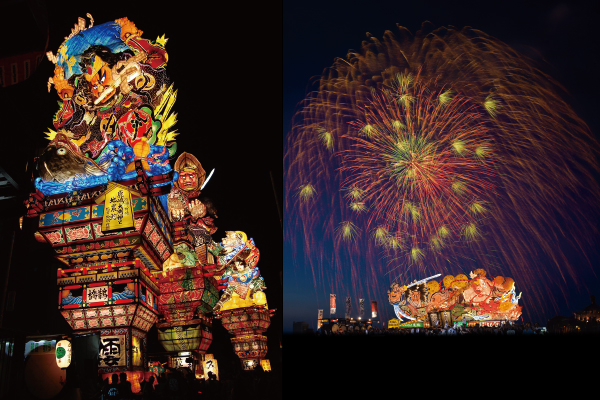 2871青森ねぶた祭のフィナーレを飾る　青森花火大会・青森ねぶた海上運行と圧倒的迫力の五所川原立佞武多