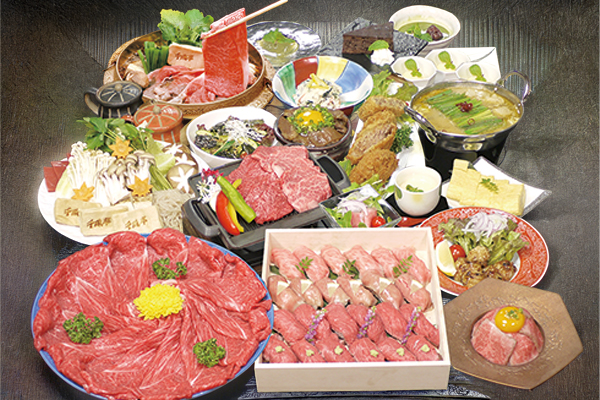 4714日本最古のブランド牛を食べ尽くす!近江牛すき焼きと近江牛絶品肉寿司&焼肉食べ放題~100分~