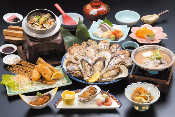 5917殻付き牡蠣食べ放題!旬彩かき会席