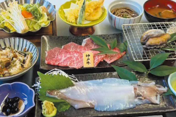 2818呼子のいか姿造りと約10万本のゆりとあじさい彩る花園